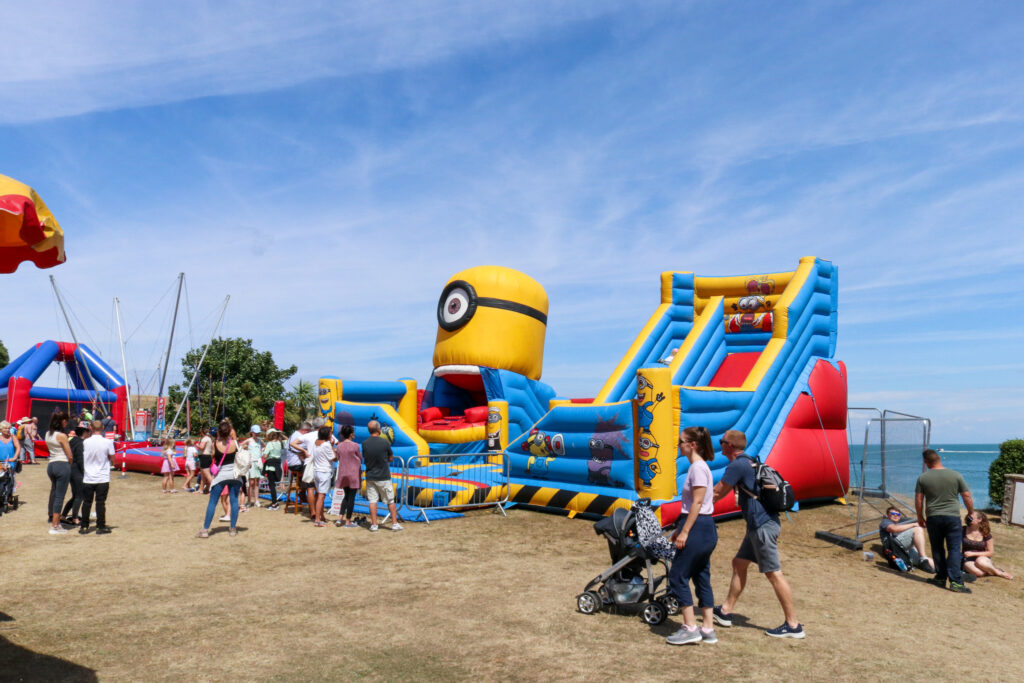 Minion-themed inflatable slide in Swanage