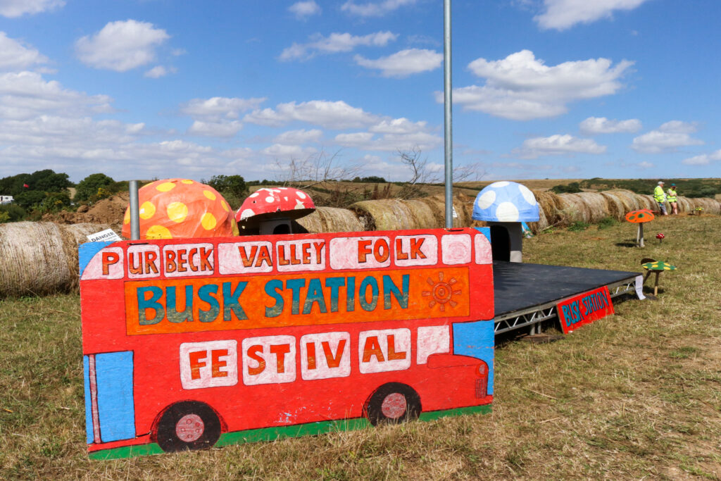 Busk station stage at the Purbeck Valley Folk Festival