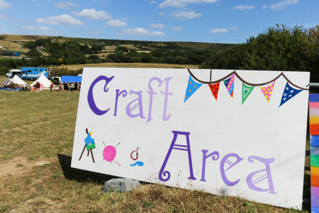 Craft Area sign at the Purbeck Valley Folk Festival