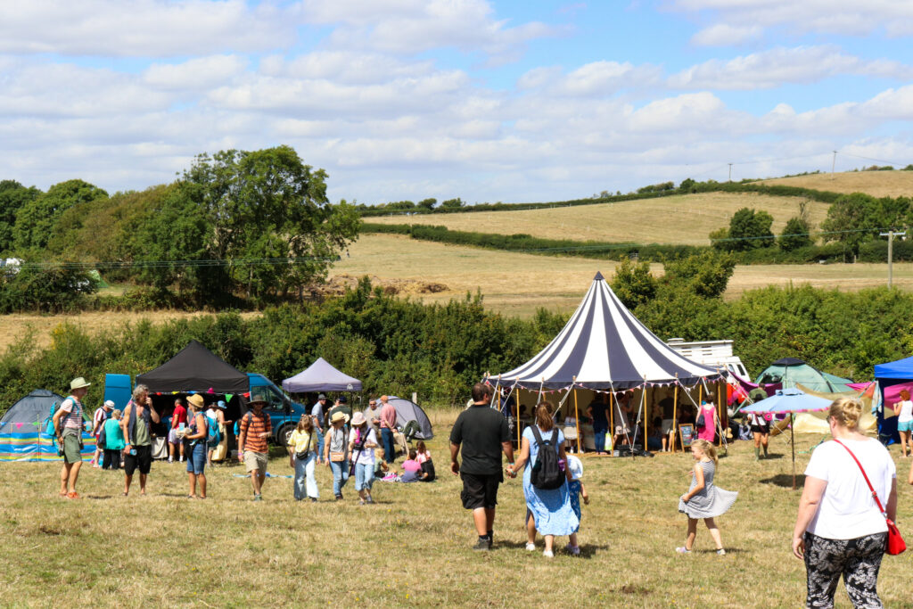 Workshop tents at the Purbeck Valley Folk Festival