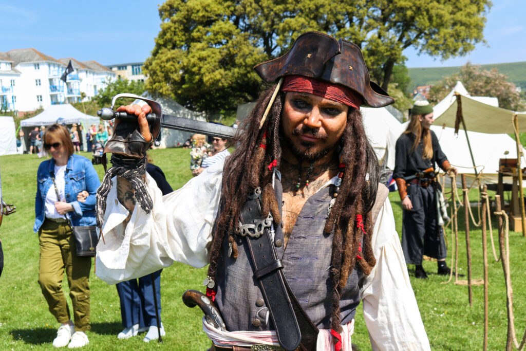 Jack Sparrow costume at Swanage Pirate Festival