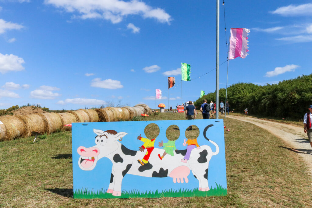 Children's cow cut-out photo booth