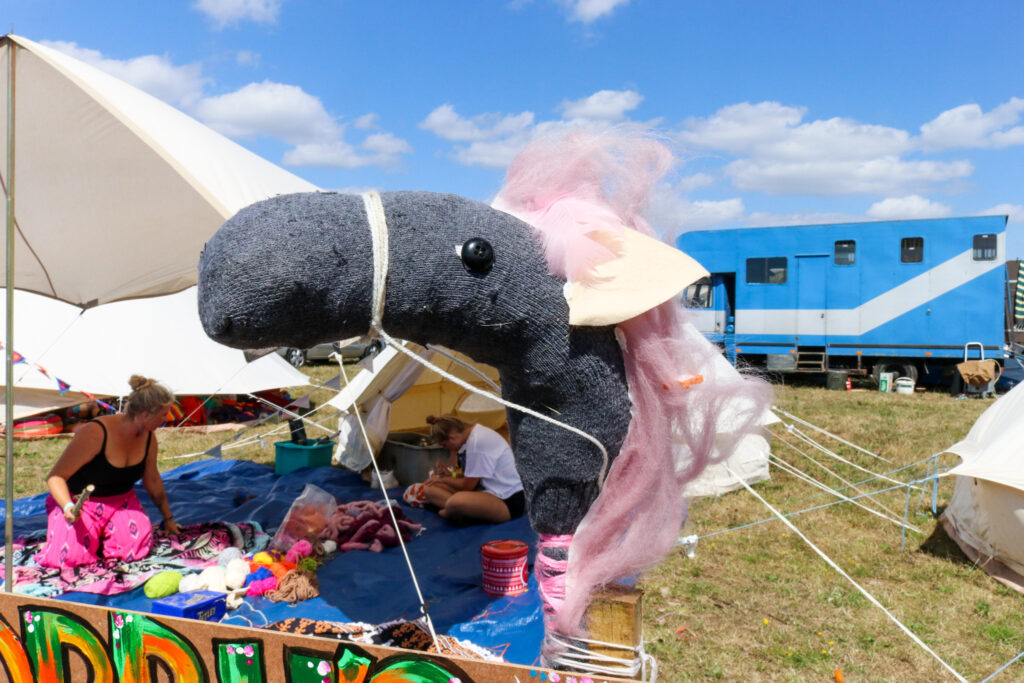 Hobby horse tent at the Purbeck Valley Folk Festival