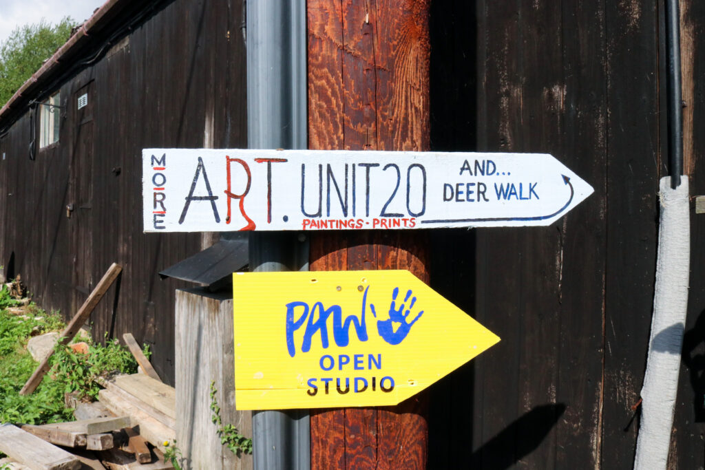 PAW Open Studio signage in Corfe Castle