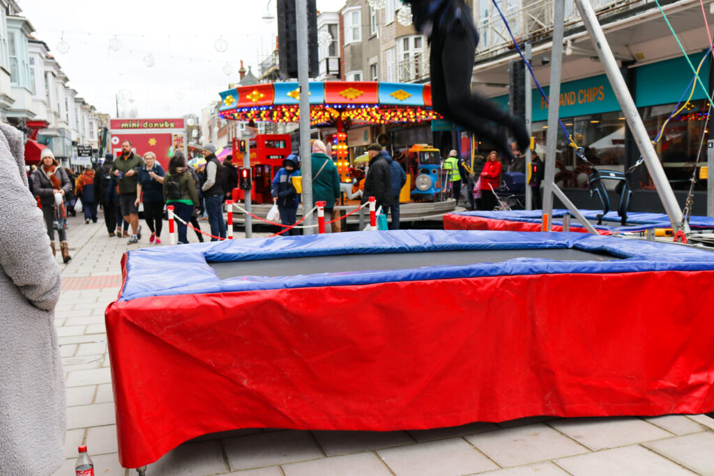 Children's entertainment on Station Road for Swanage Christmas Market