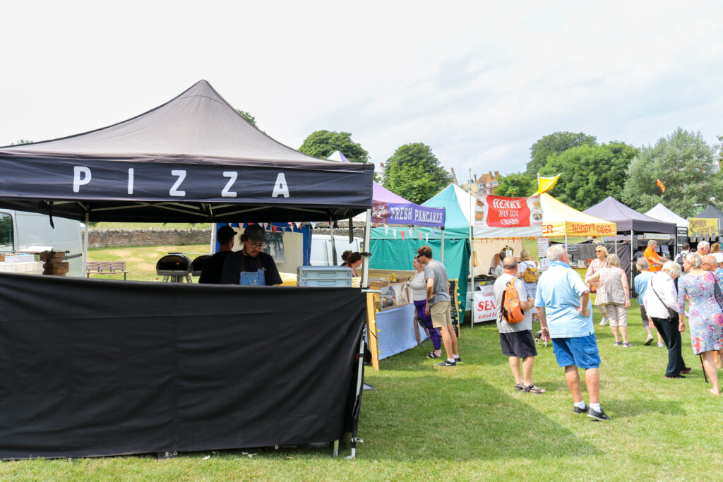 Pizza and food stalls at Swanage Fish Festival
