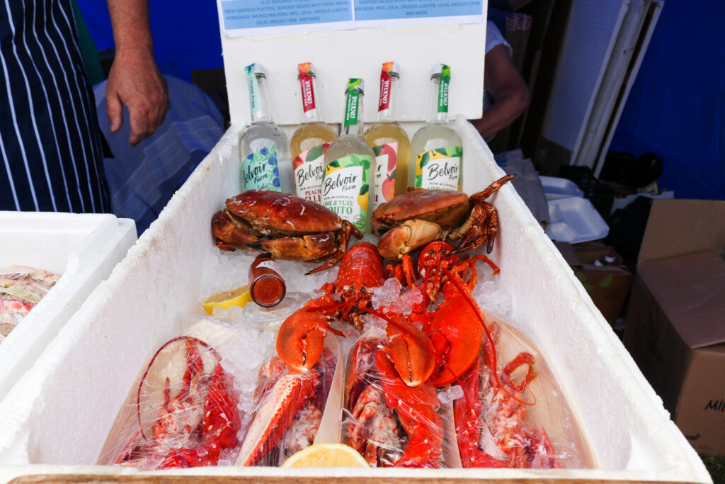 Fresh lobster, crab and Belvoir drinks at Swanage Fish Festival