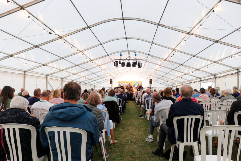Audience in the Swanage Jazz Festival marquee
