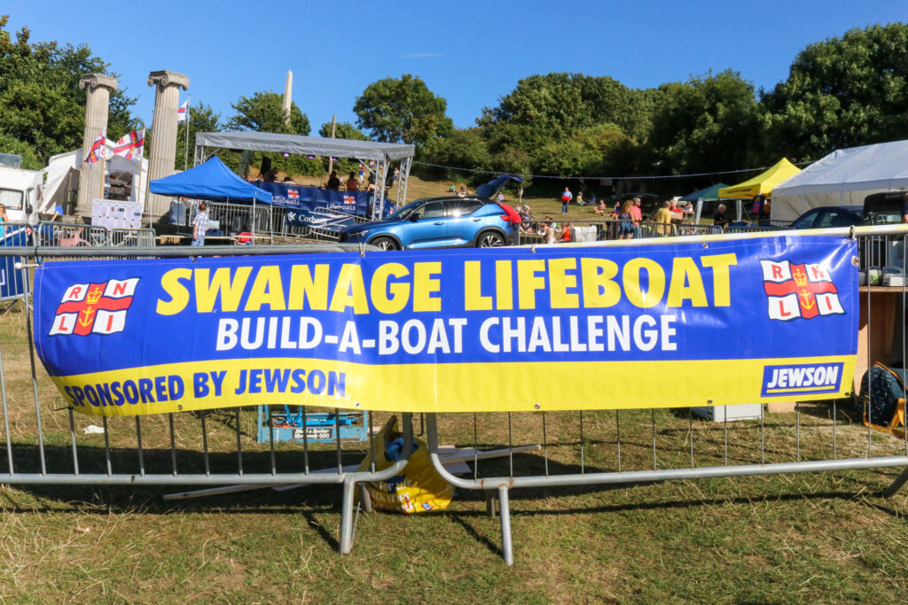 Swanage Lifeboat build-a-boat materials provided by local Jewson