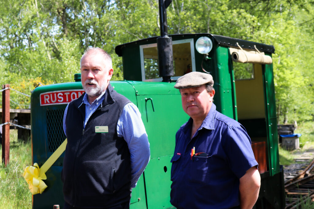 Swanage Railway Trust members with Ruston loco