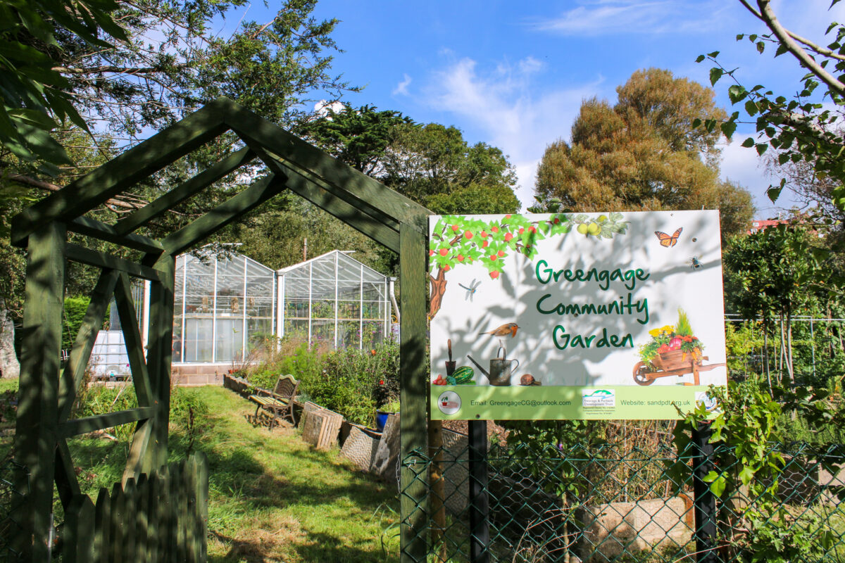Entrance to the Greengage Community Garden in Swanage