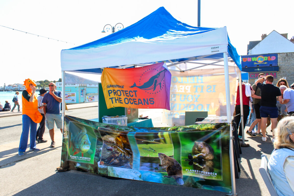 Greenpeace Protect the Oceans stand in Swanage