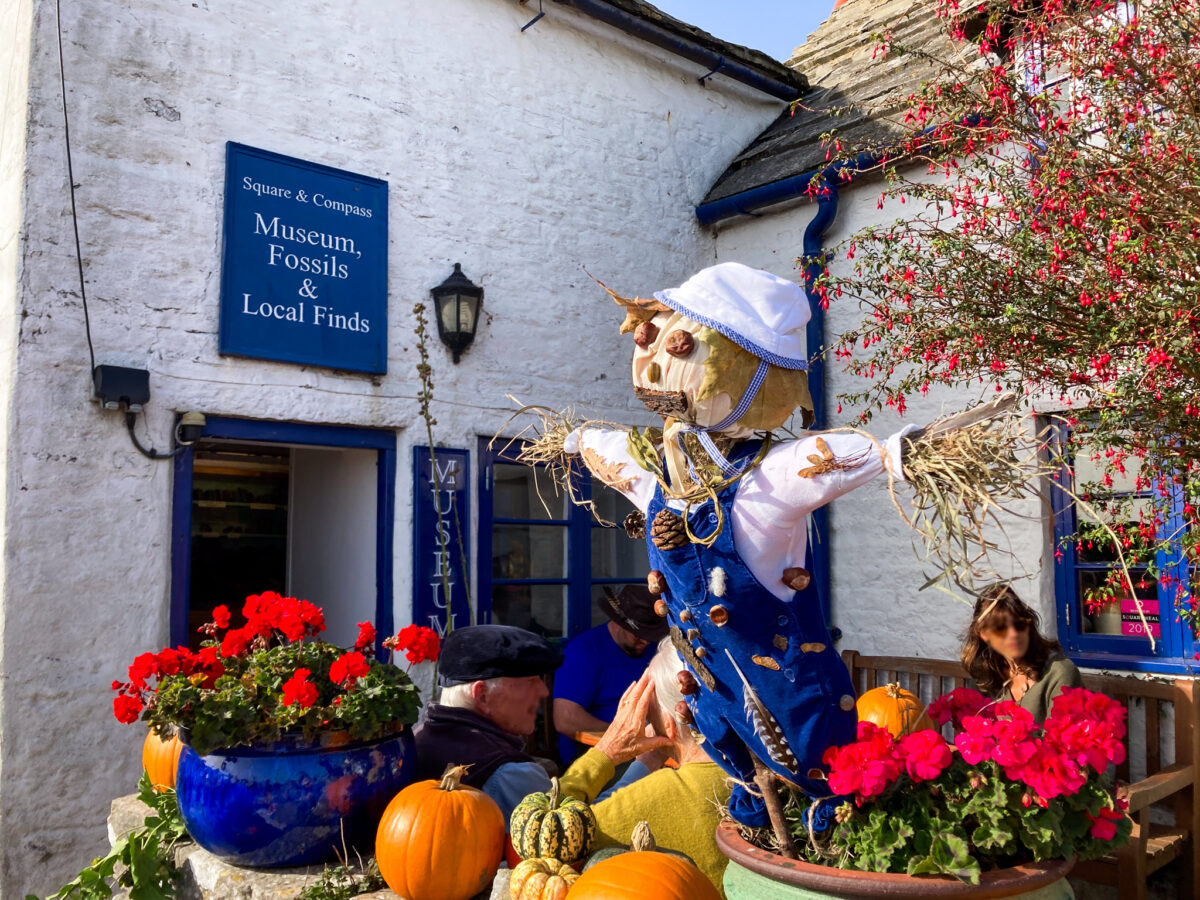 Scarecrow at The Square & Compass pub in Worth Matravers