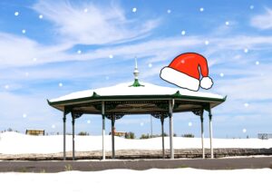 Swanage Bandstand with a Santa hat