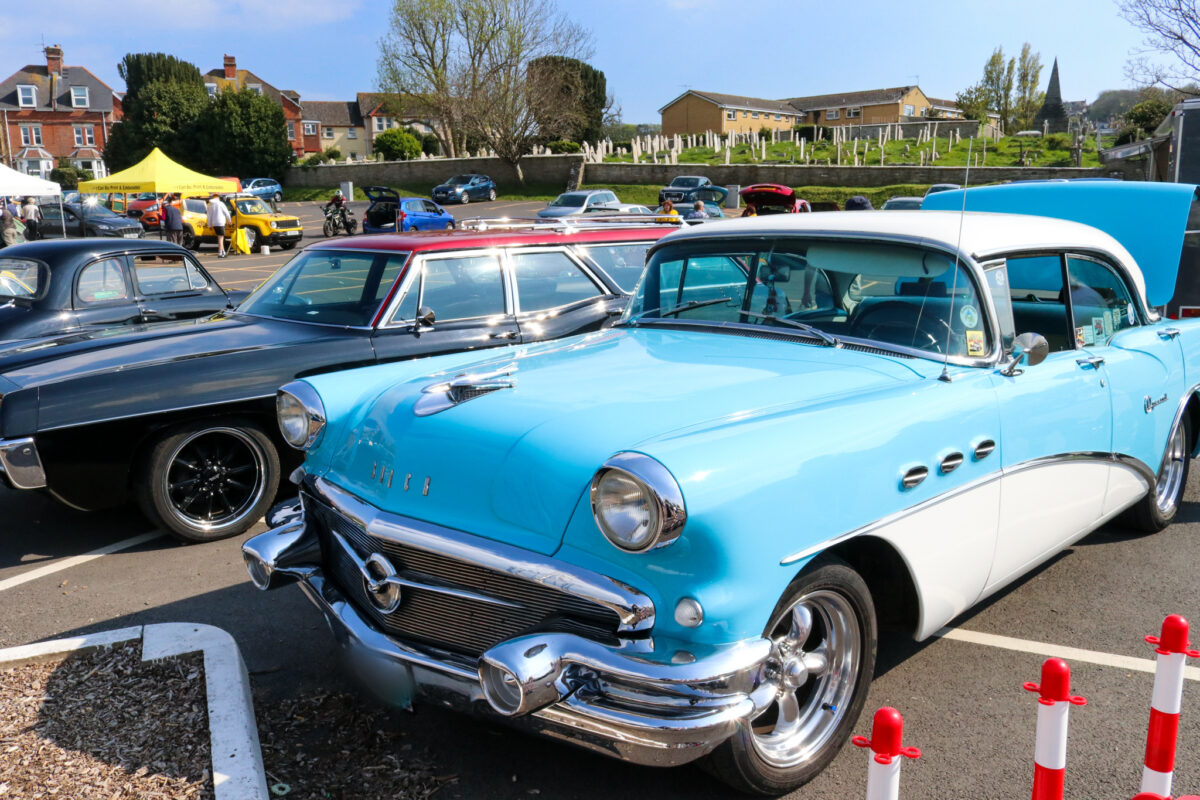 Light blue Buick at Swanage Classic Motor Show