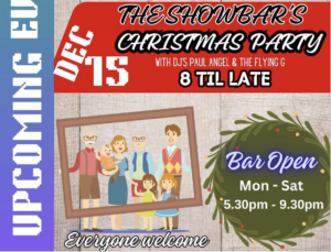 The Mowlem Show Bar Christmas Party flyer