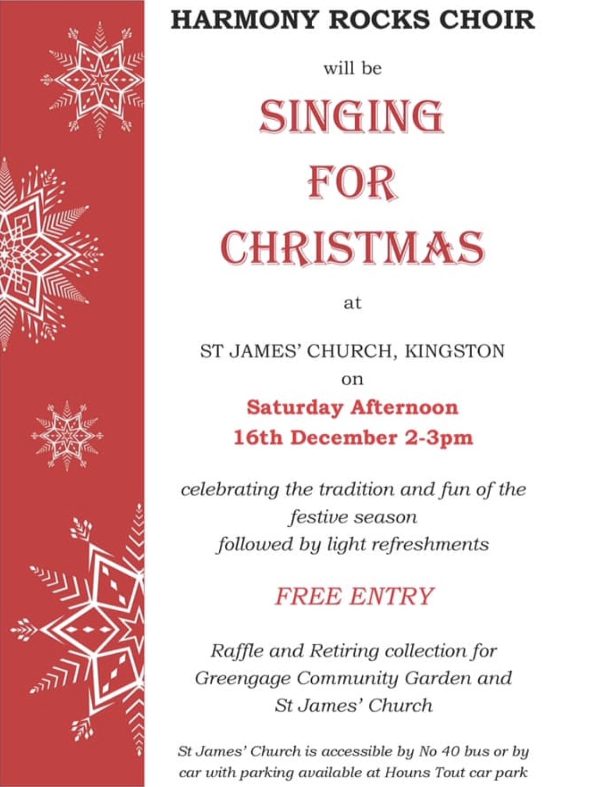 Harmony Rocks Choir Christmas Concert flyer