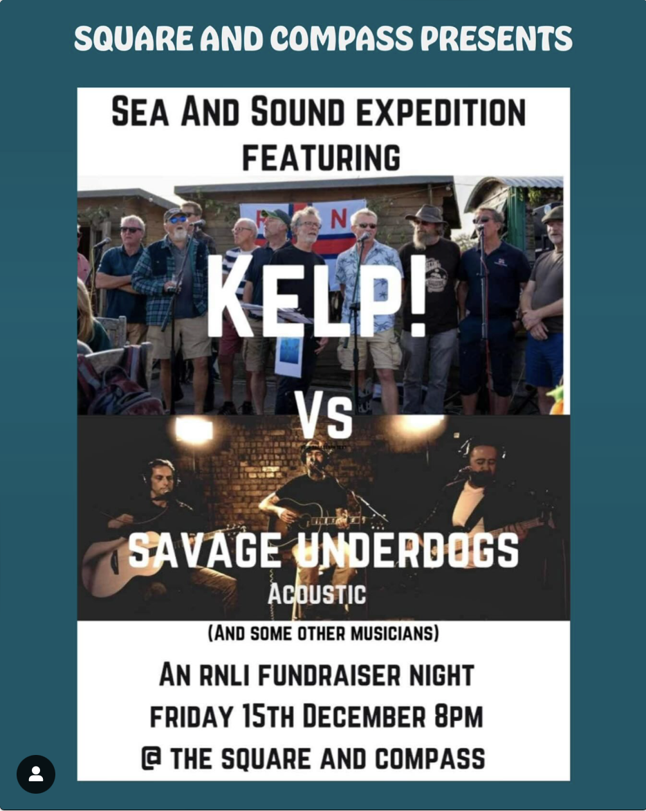 Square & Compass Sea & Sounds Expedition RNLI fundraiser flyer