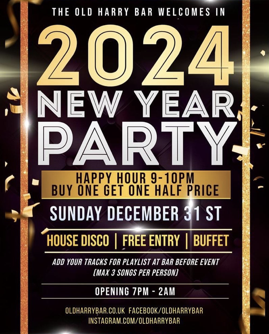 The Old Harry Bar New Years Party flyer