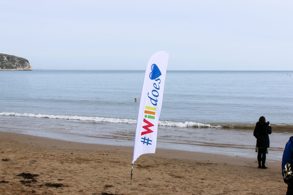 #WillDoes flag on Swanage Beach