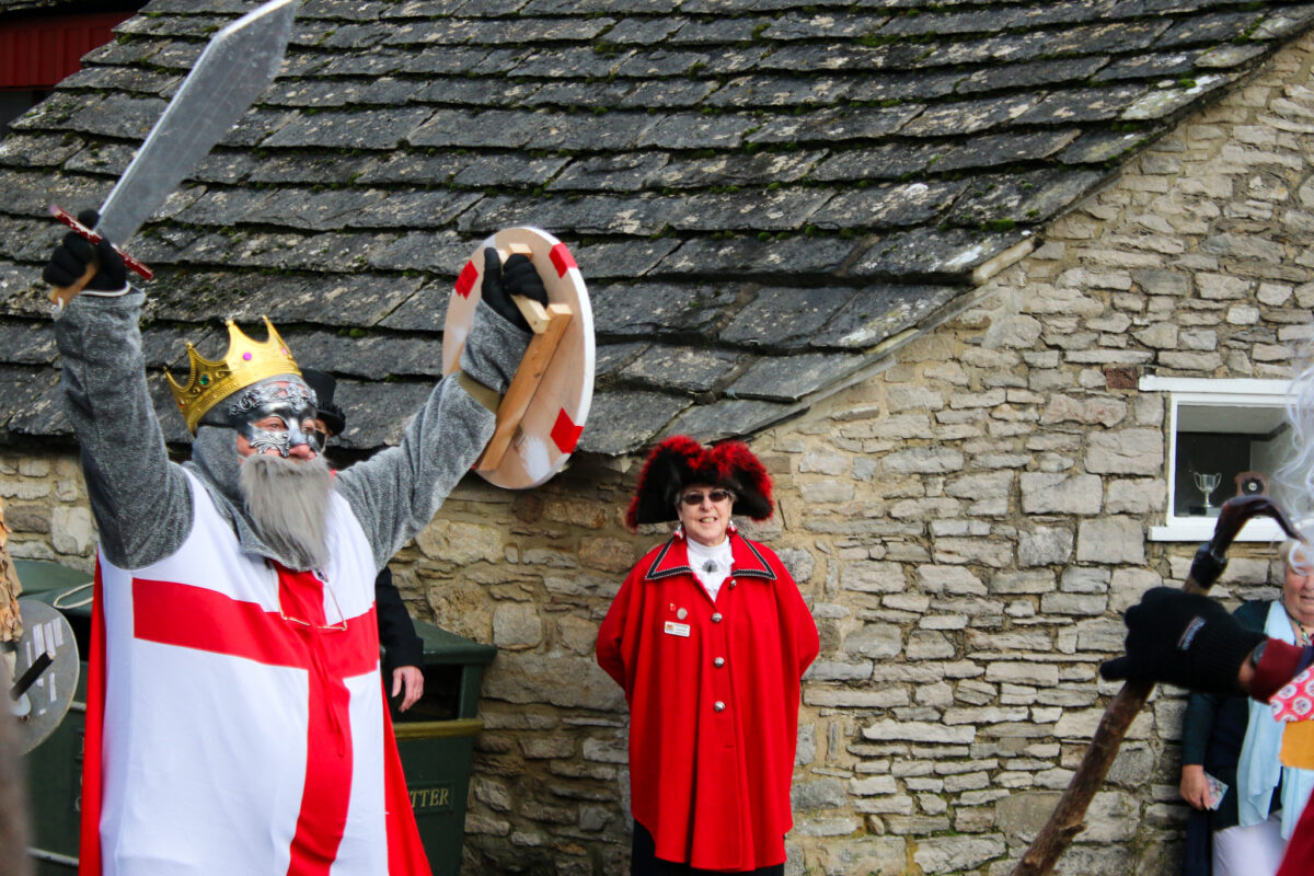 Purbeck Mummers play in Corfe Square