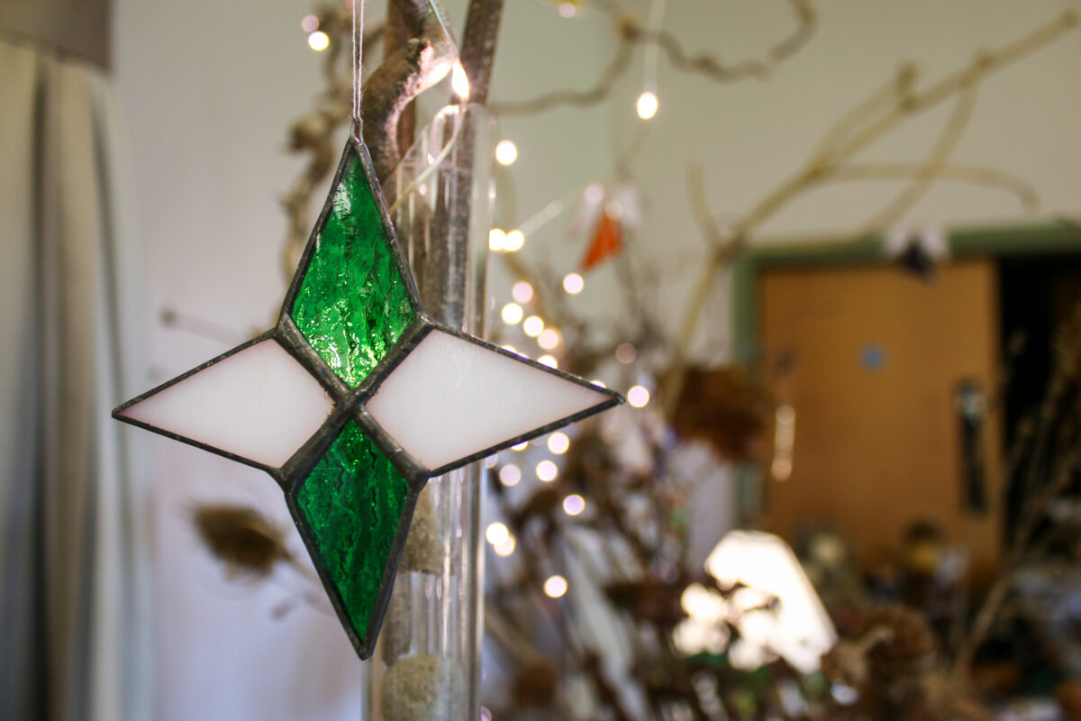 Stained glass star decoration by Tessa Somerville