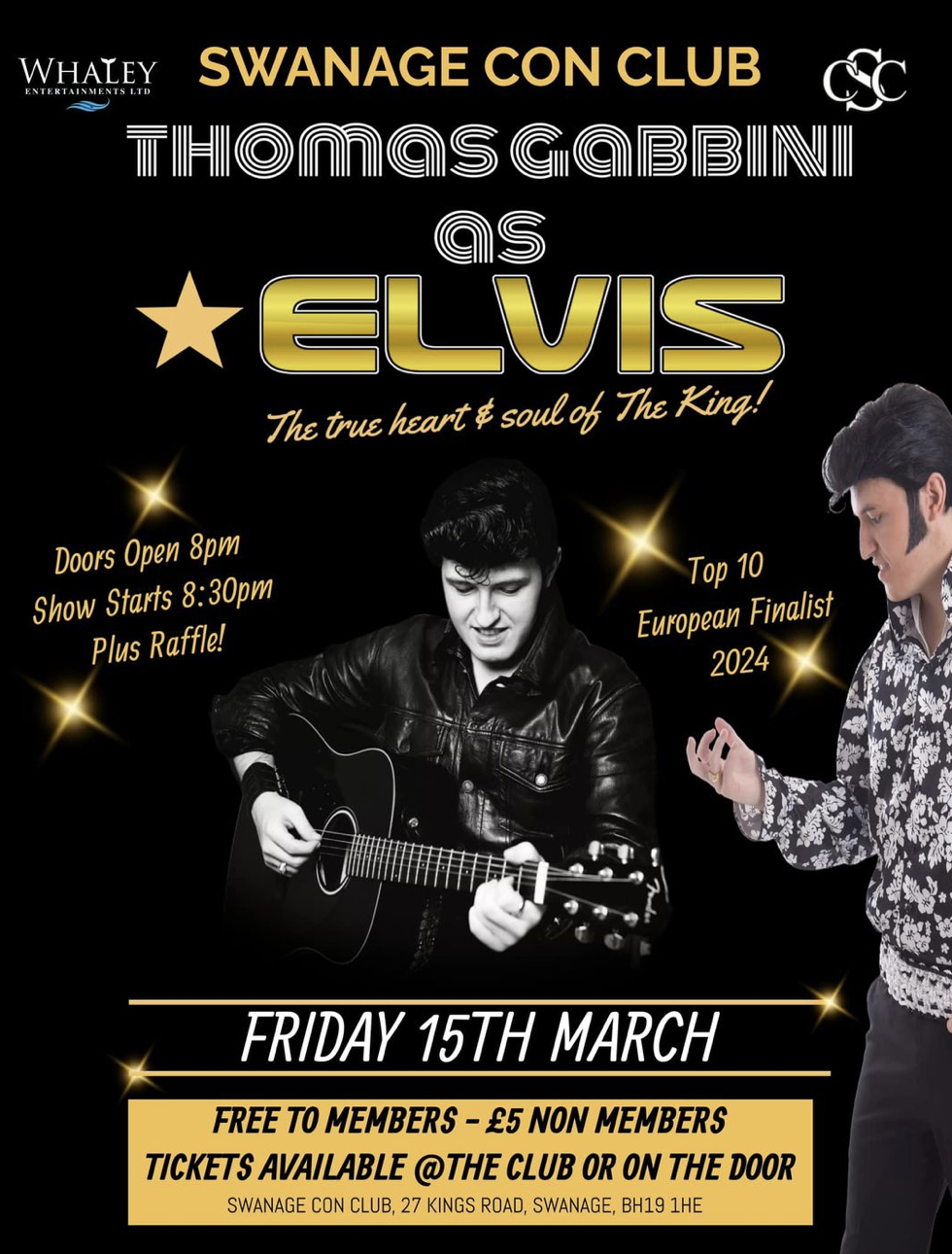 Thomas Gabbini Elvis at Swanage Con Club poster