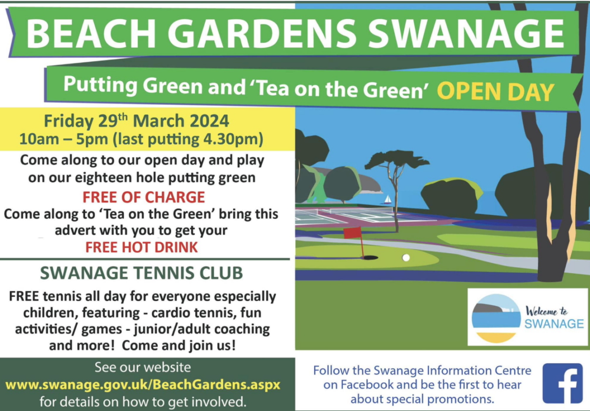 Beach Gardens Putting green open day poster