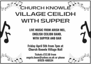 Church Knowle village celiidh & supper flyer