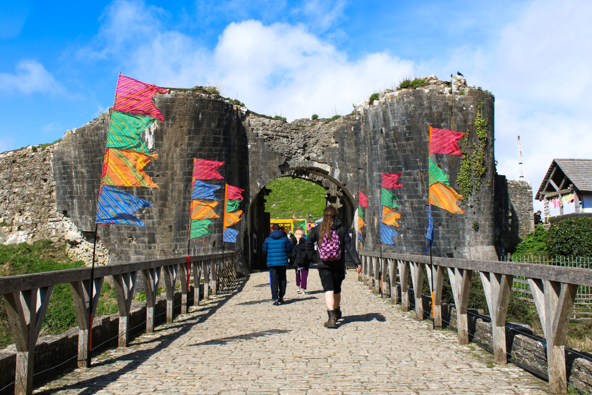 Rang Barse flags Corfe Castle entrance