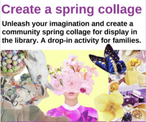 Spring collage craft at Swanage library