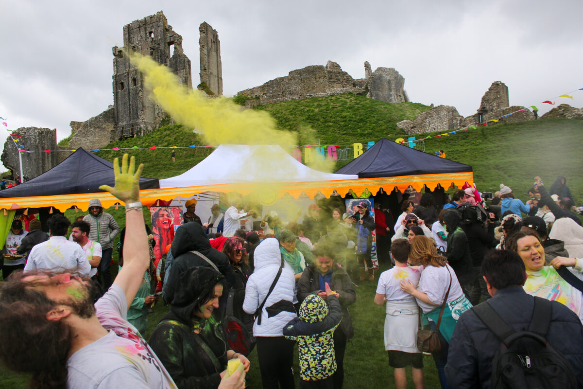 Throwing colours at Corfe Castle