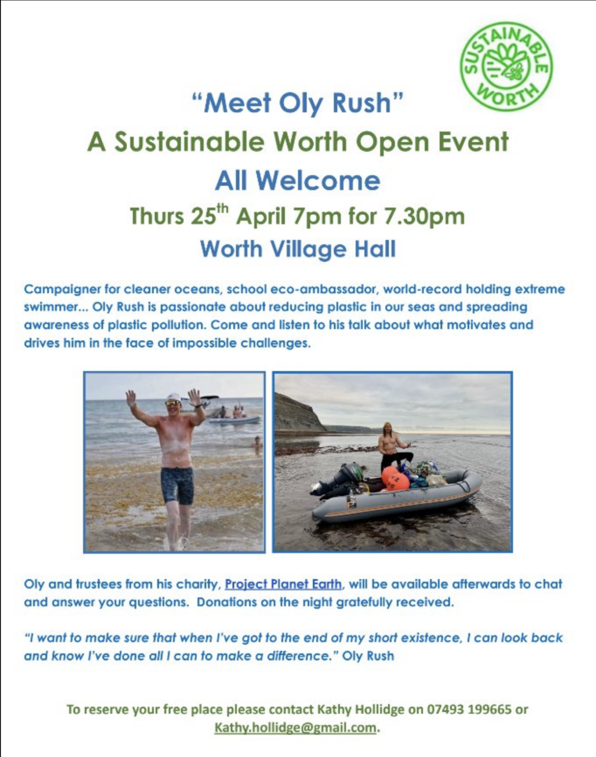 Meet Oly Rush flyer