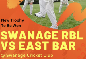 RBL v East Bar cricket match poster