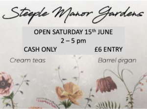 Steeple Manor open gardens poster