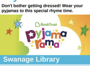 Swanage pyjamarama rhyme time poster